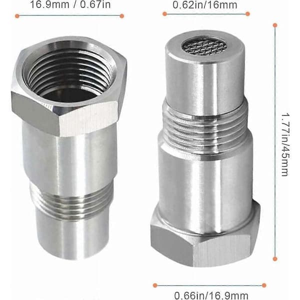 2 stk. oksygenforlenger sensorforlengelsesskive for biler motor eksosanlegg M18 x1.5, 45mm Lambda Probe [DB]