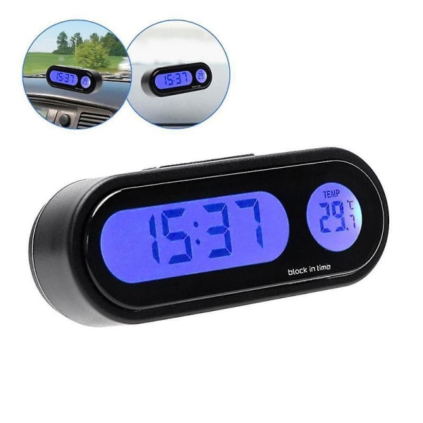 Auto Clocks Lcd Backlight Digital Display  Durable Portable Mini Universal Electronic Car Clock Time Watch Luminous ThermometerBY