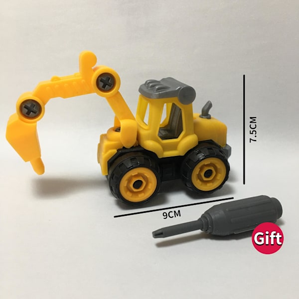 Rakennusajoneuvojen kaivinkoneen kakkukoriste, kaivukoneen liikennemerkkikakkupäällyste pojan syntymäpäiväjuhliin lelulahjaksi Ground Drill Machine