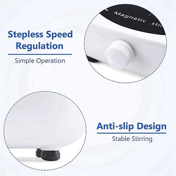 Magnetisk Rørere Mini Lab Rør Mixer Bærbar Rør Plade med Rør Stang 2L 4000RPM til Laboratorium med USB Kabel