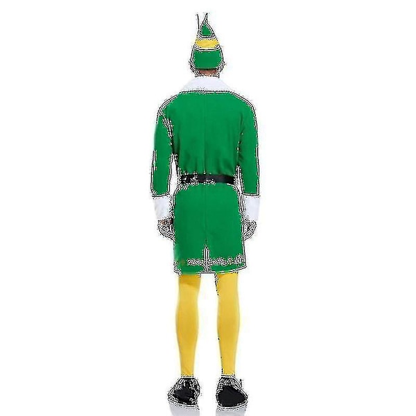 Buddy Elf Kostume Jule Sæt Med Bukser Jakke Sko Hat Bælte Åndbar Outfit Til Mænd Mænd Drenge Komfortabel L