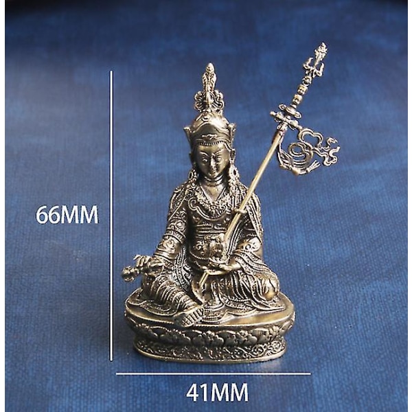 Tibetansk Guru Padmasambhava Buddha Messing Buddha Statue Ornamenter, Indlejrede Buddhistiske Bronze Statuer, Antikke Ornamenter Og Antikke Bronzer