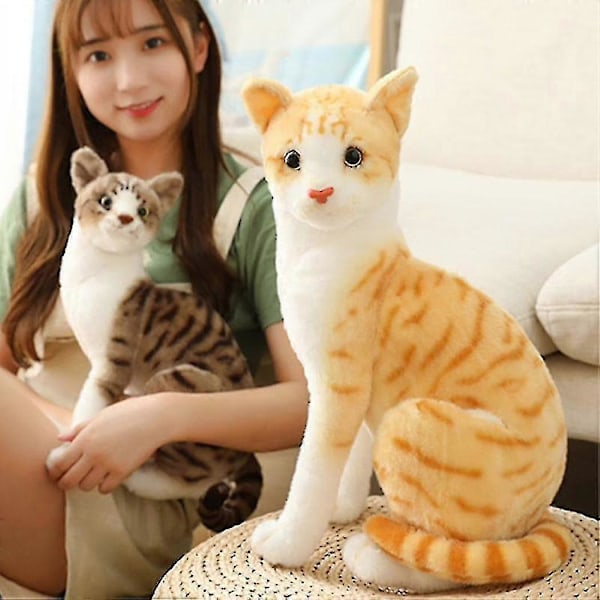 Plush Kattleksak Mjuk Kastkudde Dekorationer Barn Barnfödelsedagspresent 35cm Orange Cat