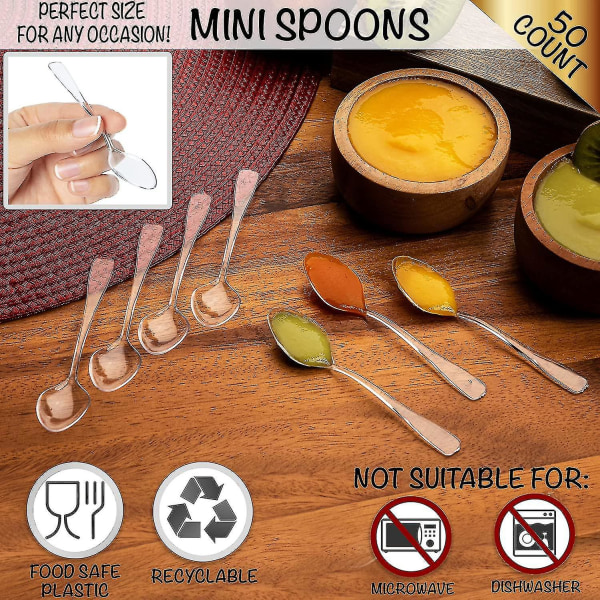 Smakprovsminkgafflar - 500 st Plastklara Minigafflar för Frukt Dessert och Fryst för Festgåva Mini Spoons 50CT