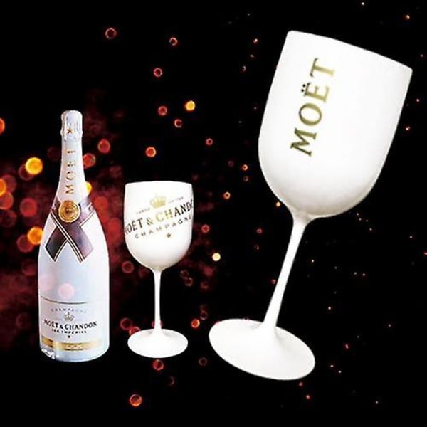 Vit Moet Plast Akryl Goblet Fest Party Dryck Vin Champagne Glas Pink 401-500ml