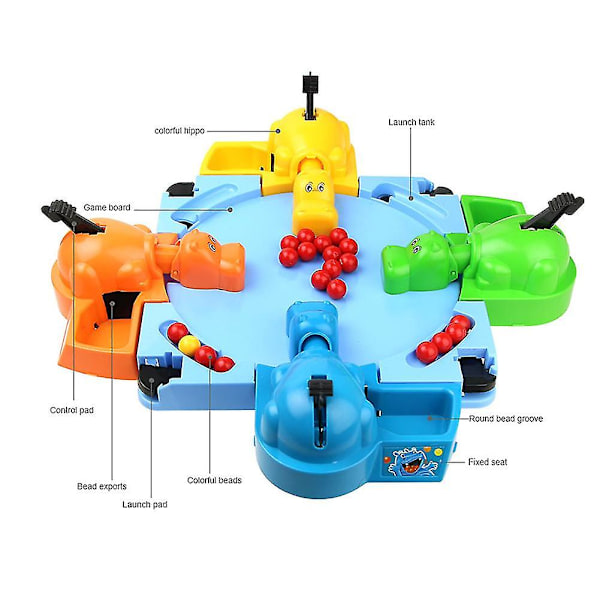 Hungry Hippos Äter Bönor Spel Snabbt 4 Spelare Kul Brädspel Förälder Barn Interaktivt Spel Stressavlastande Leksaker