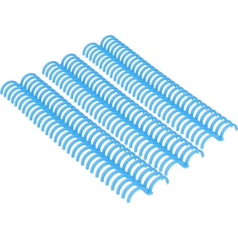 10 hållbara plastbindningsringar, 30 hål, 22 mm diameter, blå, för pärmar med lösa blad