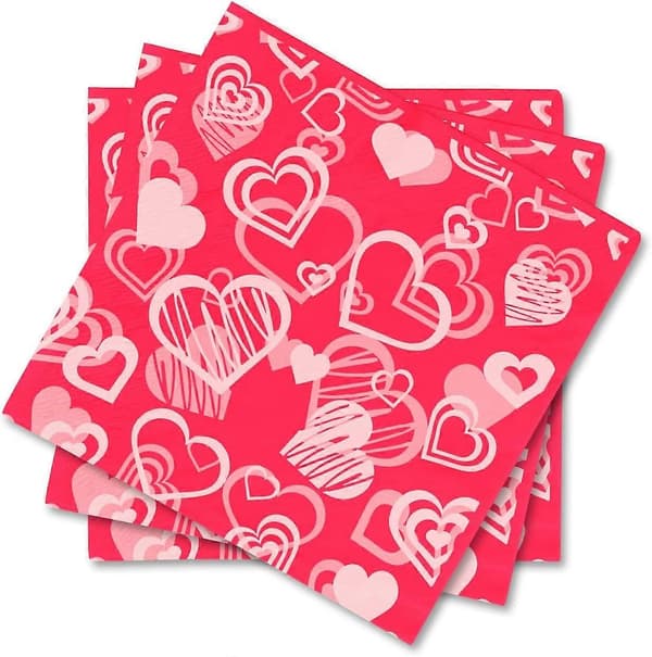 Valentinesdag Fest Engangs Servietter Hjerte Kjærlighet Papirservietter for Valentinsdag, Bryllup