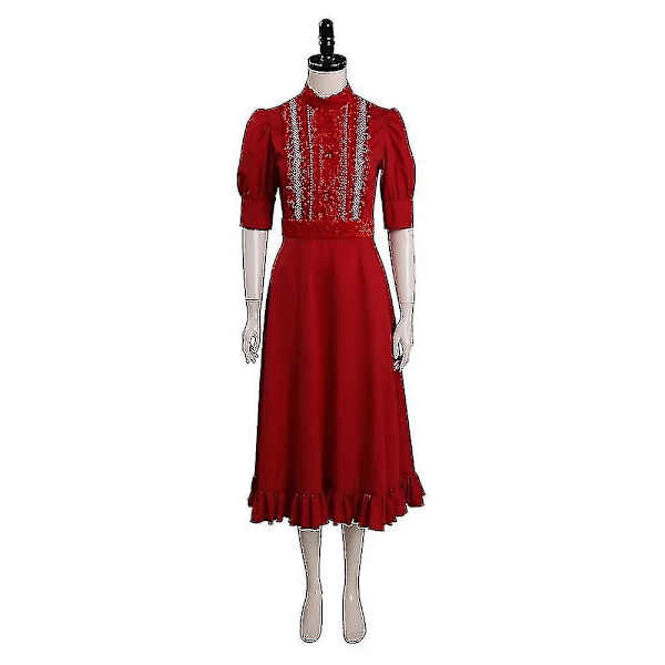 Pearl Cosplay Kostym Skräckfilm Kvinnor Klänningar Topp Byxor Halloween Festkläder För Dam Fantasia Rollspel Kläder Red XXL