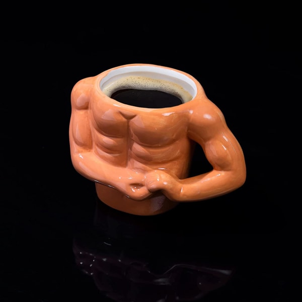 Navaris Bodybuilder Novelty Kaffeemugg - Keramisk Kopp För Varma Eller Kalla Drycker, Kaffe, Te, Varm ChokladBY