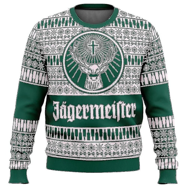 Bebetter Jagermeister Fultäckande Jultröja Herr 3D Tröja Toppar Höst Och Vinter Kläder A 3 5XL