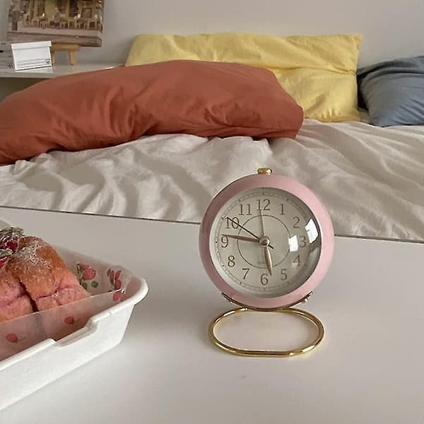 Väckarklocka Rosa Skrivbords Klocka Sovrums Klocka Nordisk Stil Retro Student
