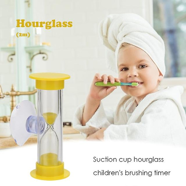 2-minutters fargerikt timeglass sandklokke timere sandklokke tannpussing barn hjem dekor Yellow 2 Minutes