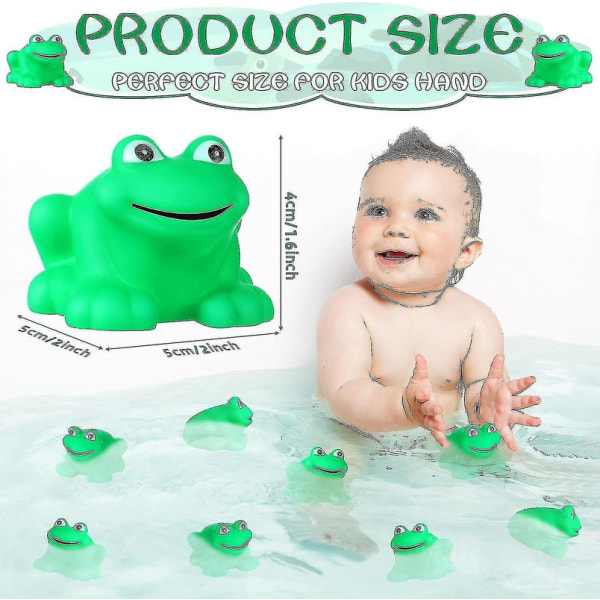 Gummifrøer der Kvækker og Flyder Grøn Frø, Gummibadelegetøj, Babyshower Badekar Legetøj Til Brusebad, Drenge Og Piger Badelegetøj  [DmS] 20pcs