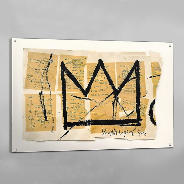 Basquiat Crown Lerret Basquiat Crown Basquiat Crown Veggkunst Jean Michel Basquiat Crown Kunst Jean Michel Basquiat Veggdekor Basquiat Lerret-papoa145BY 12x18 in 30x45cm