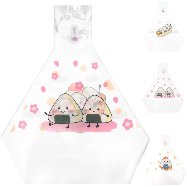 50 stk Onigiri Wraps Risbolle Emballageposer Japanske Onigiri Emballageposer (assorteret stil) Transparent 19X15CM