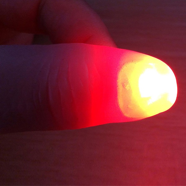 LED Fingerlysringe Glødende Magiske Finger Blinkende Close Up Finger Trick [DmS] A