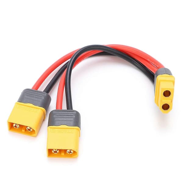 2 XT60 Hann til 1 XT60 Hunn-kontakt - Kompatibel Adapter [DB]