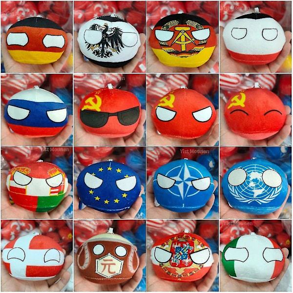 68 Stilar 10cm Landboll Plyschleksaker Polandball Hänge Landbollar Dekoration Countryball Fylld Dock Julgåva För Barn 10cm Brazil