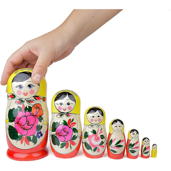 15 Traditionelle Matryoshka Klassisk Semyonov Gul Stil | Babushka Trædukke Gavelegetøj[HK]