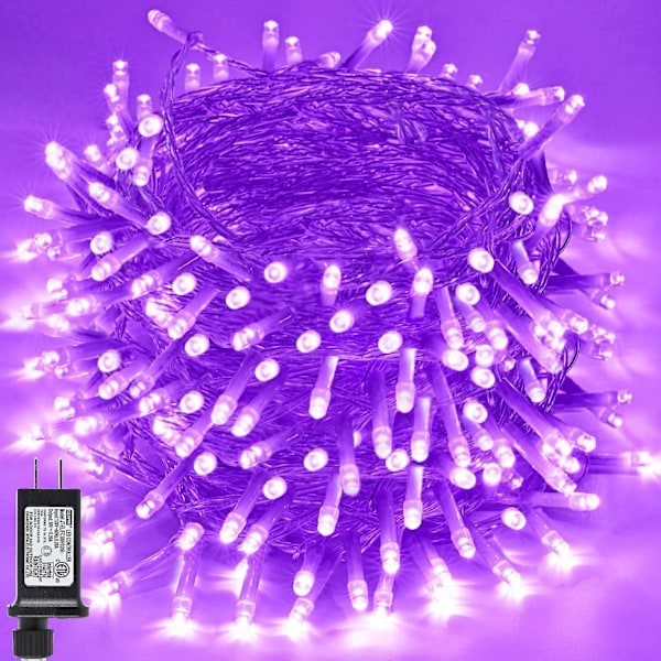 Lila Stringljus, 800 LED 100m Lila Stringljus 8 Ljuslägen Timer Plug In Vattentät Inomhus Utomhus Lila Julbelysning För Halloween Jul Trädgård