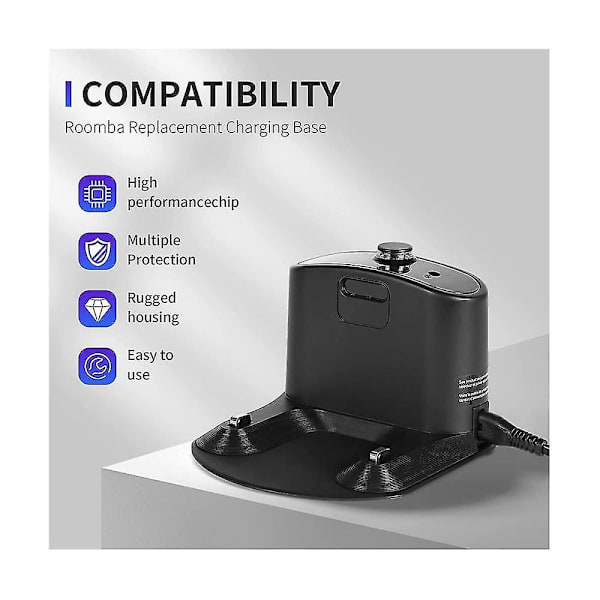 Laddningsdockningsstation för iRobot Roomba E5 E6 I1 I3 I4 I6 I7 I8 500 600 700 800 900-serien Laddningsbas EU-kontakt