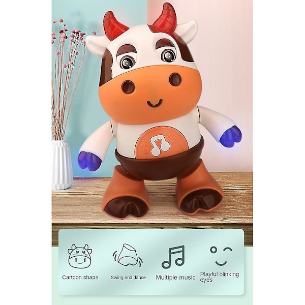 Baby Ku Musikleker, Dansende Gående Ku Leke, Baby Gåleke Med Musikk & LED Lys Pedagogisk