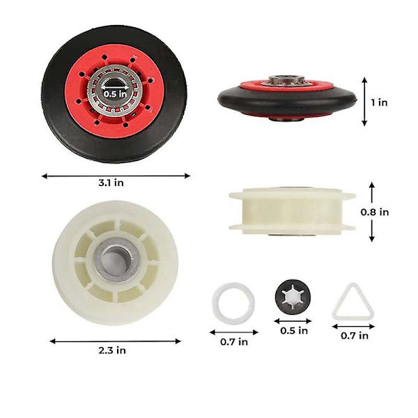 4392067 Tørretumbler Reparationskit &w10837240 Tørretumbler Idler, 279640 Idler Trinse Kompatibel Whirlpool, erstatter 4BY As shown