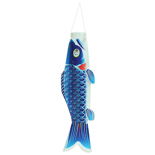Japanilainen Karpikala-Tuulilippu Tuulessa, Väriä Kestävä Kalallinen Koi-Tuulilippu, Perinteinen Ripustuslippu & -banneri Blue 40cm