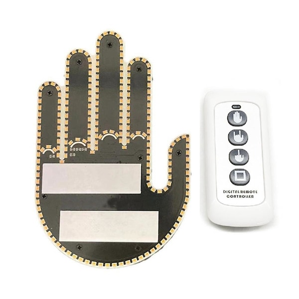 Sjov Bil Fingerlys med Fjernbetjening Road Rage Skilte Finger Gesture Lys Led Gesture Display Lampe Bil Interaktivt Lys