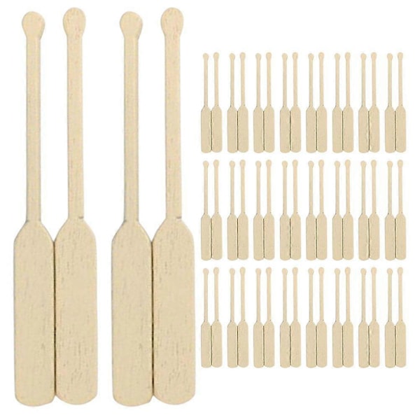 24 Par Strandstil Miniatyr Årer Båttilbehør Strand Dukkehus Dekor Tilbehør Khaki 5.00X0.50X0.20CM