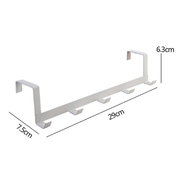 5 kroge over døren bøjle krog opbevaring holder håndklæde tøj hængende stativBY White