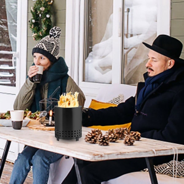 Tilpassbar Solo Stove Mesa Bordbål med Stativ Lav Røyk Utendørs Mini CyBY silver