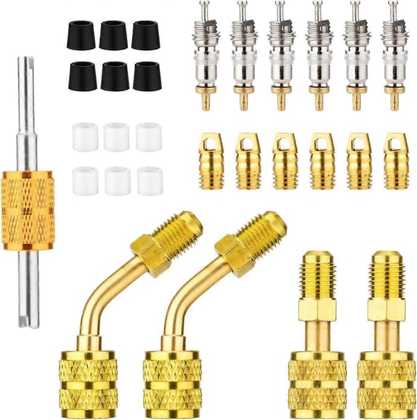 R410A Mini Split Vakuumpumpe Sæt, 5/16\" til 1/4\" Koblingsadapter Sæt Messingslange