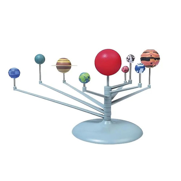 Solcellesystem Model DIY Kit Planetarisk Instrument 360 Rotation 9 Planet Modeller STEM Astronomi Kunst Videnskab Uddannelsesmæssige Legetøj Gave [DmS]