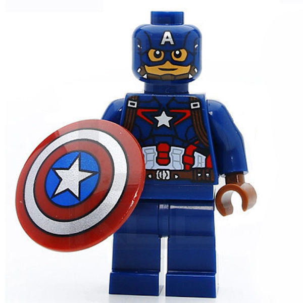 Coola Superhjälte Byggklossar Leksak för Barn Tidig Utbildande Pussel Leksak för Pojkar Flickor  [DmS] Captain America