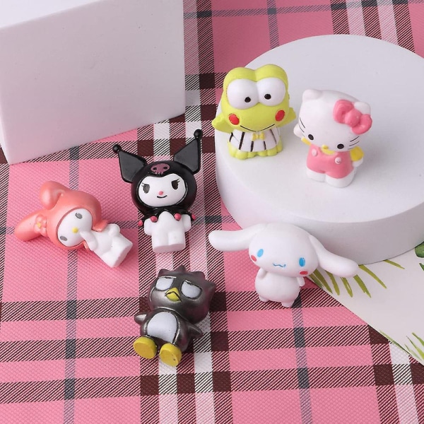 6 stk My Melody Serie Søde Figurer Legetøj Samleobjekt Model Dukker Dekorationer Pynt Gave [DmS]