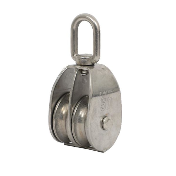 304 Stainless Steel Double Pulley Block with Swivel Hook (M50)BY