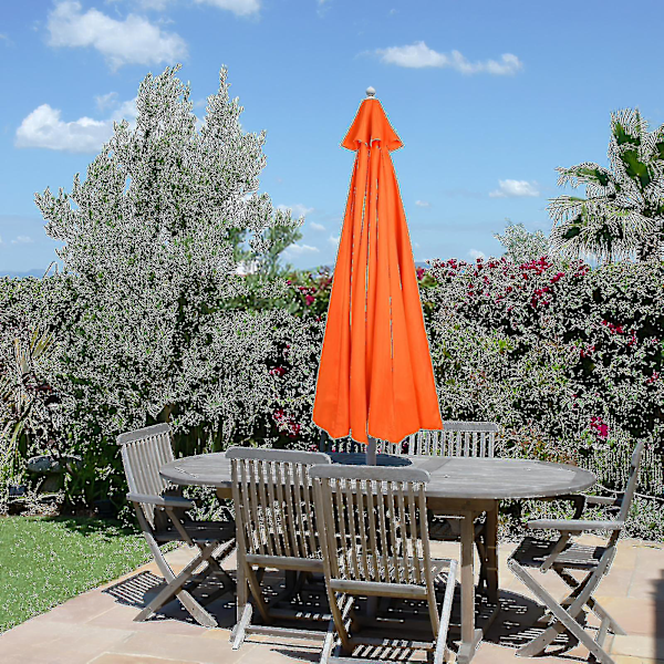 Udskiftning Fa En Parasol Baldakin Betræk Til 6/8 Arm Patio Sol Paraply Hot Orange 300cm x 6k