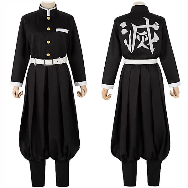 Demon Slayer Rengoku Kyoujurou Cosplayfestdräkt för Halloweenfest Anime Set Presenter -aoba Outfits 2XL