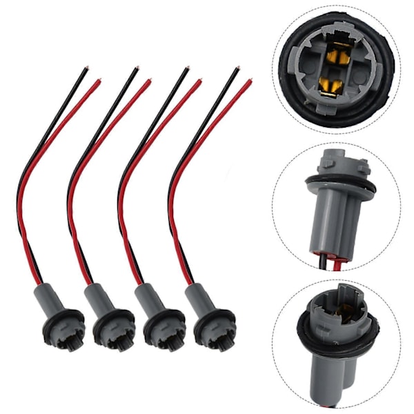 4 stk. T15 Lampehoulderadaptere Kabel til T15 Lampehoulder Stikkontakt Pære Bundt Pigtail T15 Gummi Kile LED Holder