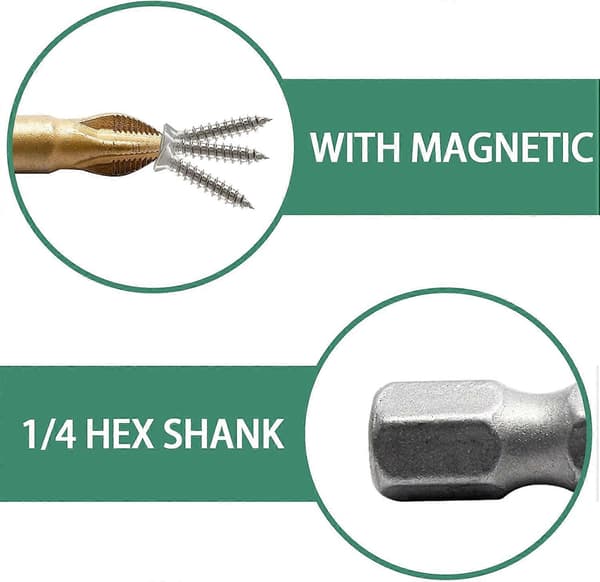 10 st PH2 Antiglid Skruvmejselbits, 1/4 tums Hex 50 mm Längd Titan