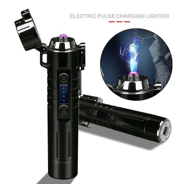 Vindsikkert Pulse Arc USB Genopladelig Lighter med Razor Portable GadgetsBY Blue