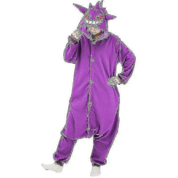 Gengar Kostym Helkropps Pyjamas Halloween Jul En-delad Kigurumi För Män Kvinnor XL