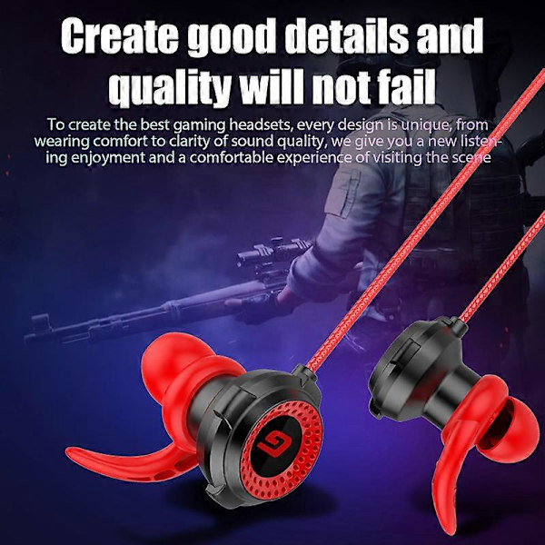 G20 Gaming Hodetelefoner In-Ear Stereo Headset Datamaskin Bærbar Universell Ledningsført Hodetelefon Kule Vanntette Med Mikrofon 2