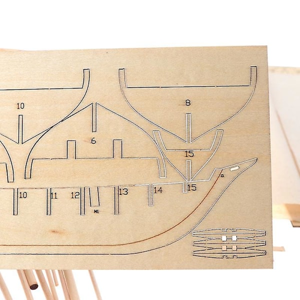 1:100 Halcon Tremodell av Seilskute i Tre - DIY Kit for Montering og Dekorasjon [GL]