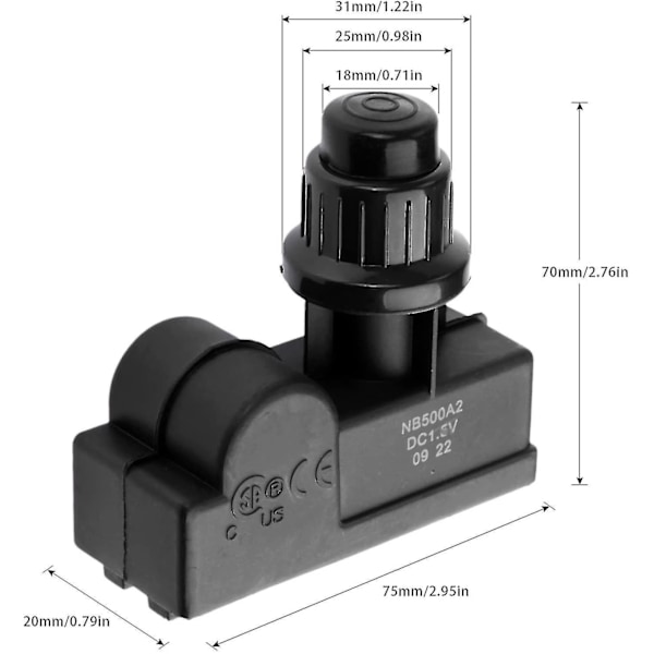 Universal gnistgenerator, 2 uttak trykknapp elektronisk tenner Aa batteri tenner erstatning for Charbroil gassgrillmodeller