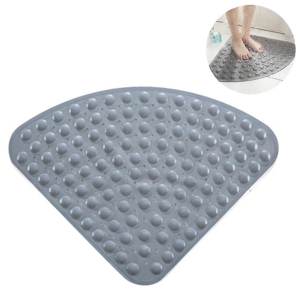 Brusematte Antislip Badematte Antislip Matte Antibakteriel Kvartcirkel Badekar Matter Trekant Massage Med Drænhul Til Eller Badekar 54 X 54 Cm