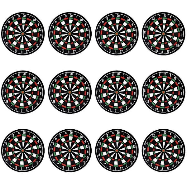 12 stk Dartbrett-design coasters, husholdningskoppunderlag, bordvarmeisolerende matte Black 10.40X10.40X0.60CM