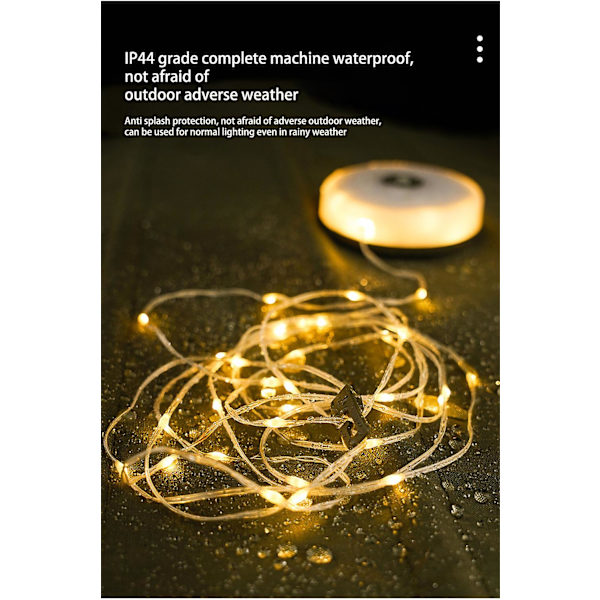 Camping String Lights Uppladdningsbar Utomhus Tält Regnbåge Atmosfär String Lykta Vattentät Ficklampa Med Magnetkrok Lampa 828 Color Light 10m